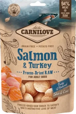 Carnilove Freeze-Dried Raw Snacks Salmon & Turkey pakastekuivattuja herkkuja, 60g| Makupalat
