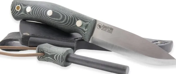 Casström Fileerausveitset^No.10 Swedish Forest Knife Sleipner puukko kipinäraudalla, Micarta/Scandi