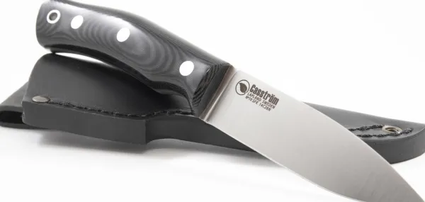 Casström Fileerausveitset^No.10 Swedish Forest Knife Sandvikin 14C28N puukko, Black Micarta
