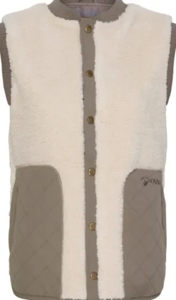 Catago Koiranohjaajan Vaatteet^Paula Faux Fur Vest naisten liivi, Sandshell