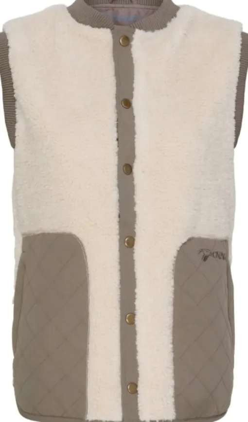 Catago Koiranohjaajan Vaatteet^Paula Faux Fur Vest naisten liivi, Sandshell