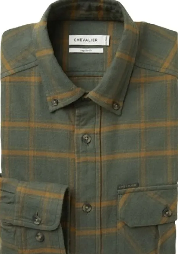 Chevalier Flanelli- Ja Kauluspaidat^Hawk Flannel Shirt Men flanellipaita, Leaf Green