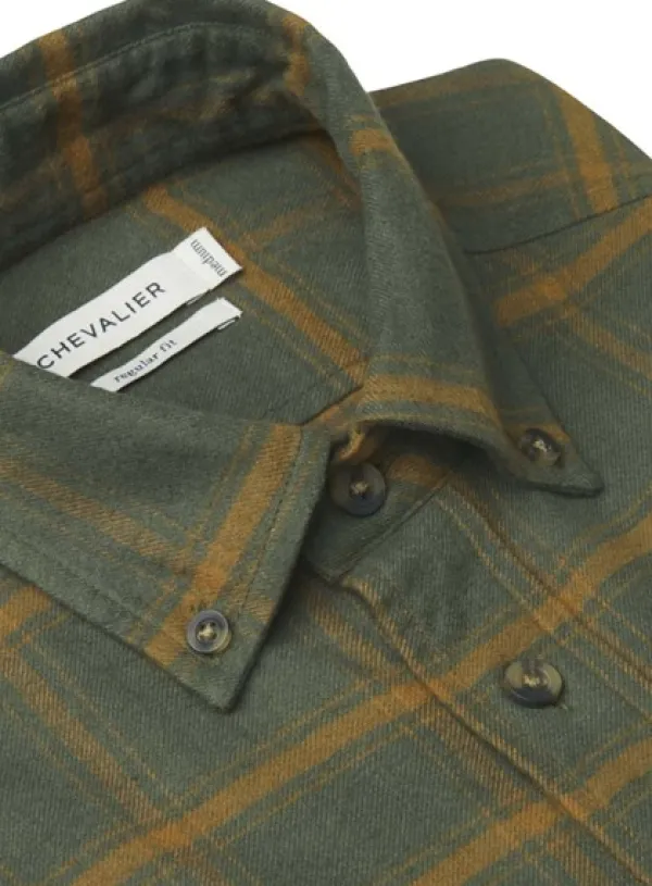 Chevalier Flanelli- Ja Kauluspaidat^Hawk Flannel Shirt Men flanellipaita, Leaf Green