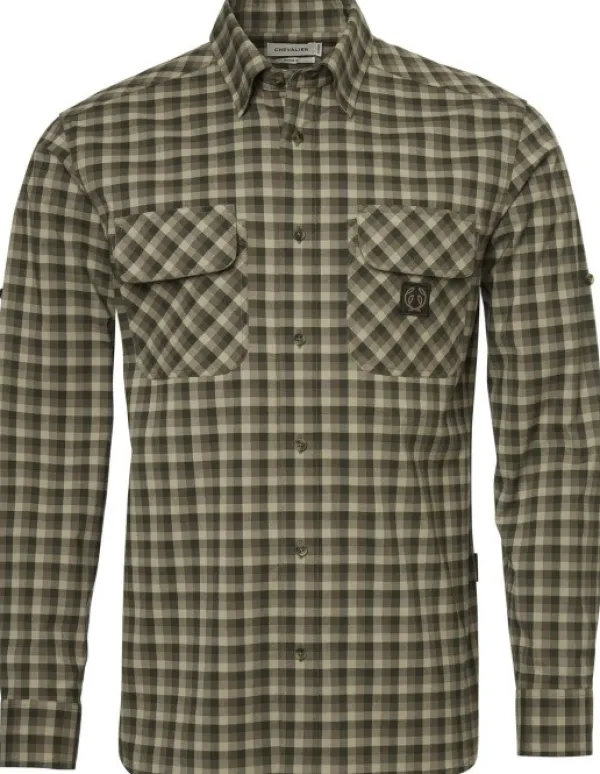 Chevalier M's Creek Shooting Fit Coolmax Shirt Mink Brown Checked| Metsästysliivit/Fleeceliivit
