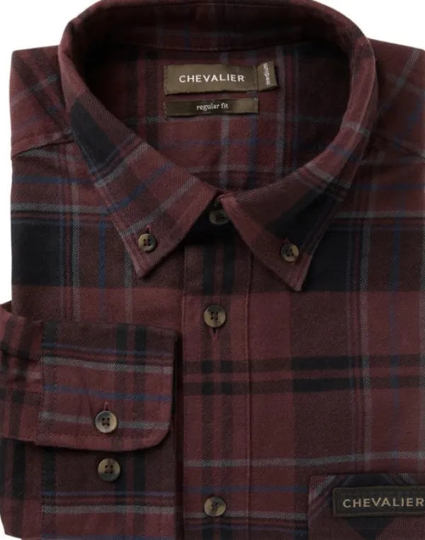 Chevalier Metsästyspaidat^M's Willow Flannel Shirt Wine Red Checked