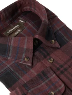 Chevalier Metsästyspaidat^M's Willow Flannel Shirt Wine Red Checked
