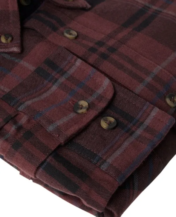 Chevalier Metsästyspaidat^M's Willow Flannel Shirt Wine Red Checked