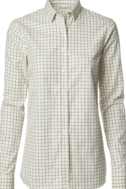 Chevalier Metsästyspaidat^Sheppey -kauluspaita naisille, kermanvalkoinen/ruutu