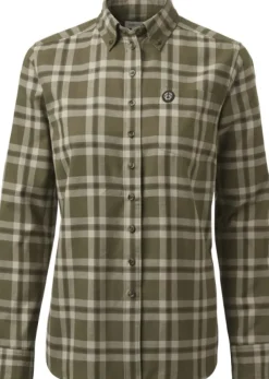 Chevalier Metsästyspaidat^Teal Light Flannel Shirt naisten flanellipaita, Olive Green Checked