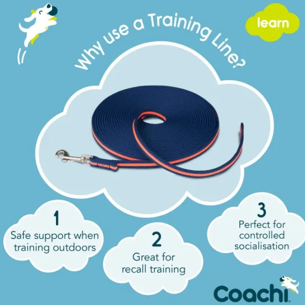 Coachi Training Line koulutus- ja jälkiliina, 10m, tummansininen/oranssi| Jälkiliinat