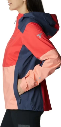 Columbia Kuori- Ja Sadetakit^Titan Pass 2.5L Shell naisten kuoritakki, Red Hibiscus