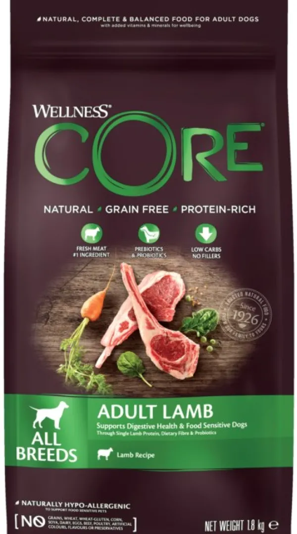 CORE Adult Lamb koiranruoka aikuisille koirille, lammas, 1,8 kg| Koiran Kuivaruoka