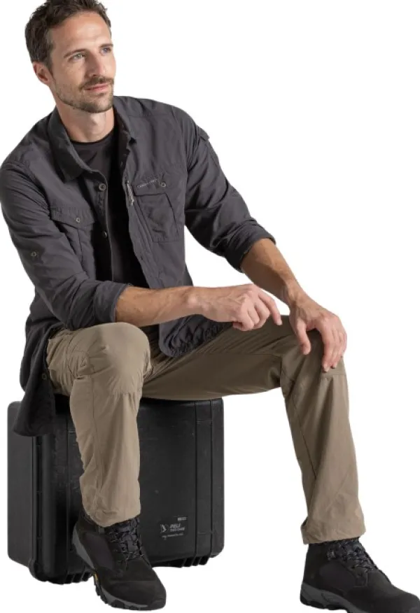 Craghoppers M's NosiLife Adventure Long Sleeved Shirt III Black Pepper| Hyönteissuojatut Vaatteet