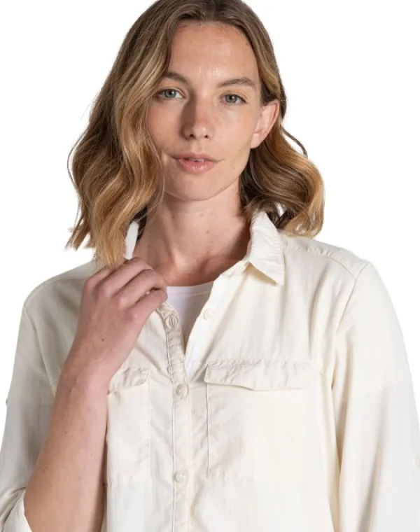 Craghoppers Hyönteissuojatut Vaatteet^NosiLife Adventure LS Shirt III naisten paita, Seasalt