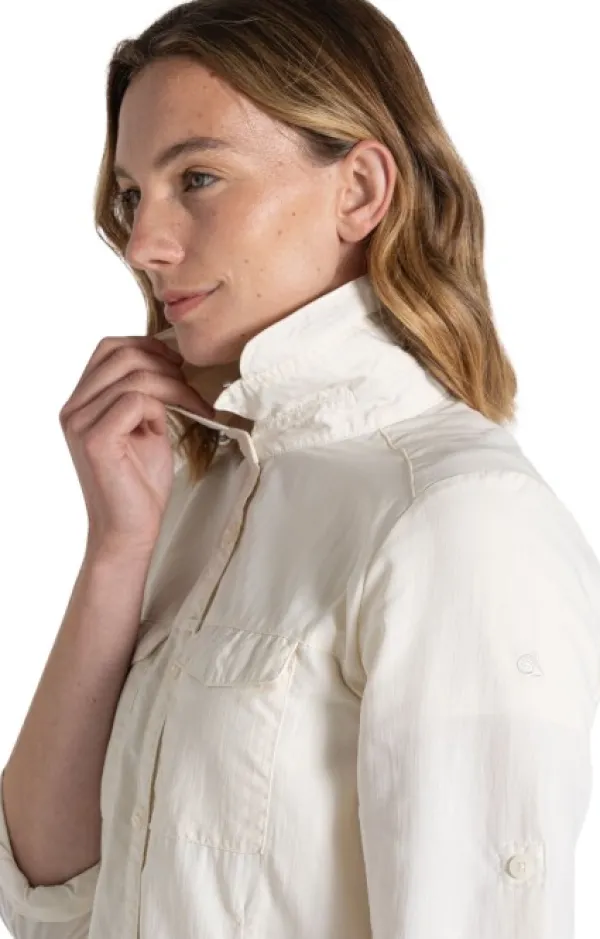Craghoppers Hyönteissuojatut Vaatteet^NosiLife Adventure LS Shirt III naisten paita, Seasalt