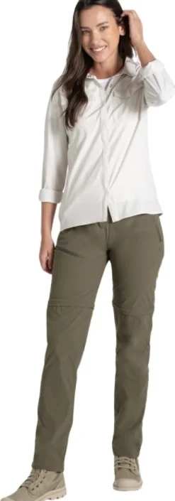 Craghoppers NosiLife Pro Convertible Trouser III naisten katkolahjehousut, Wild Olive| Shortsit