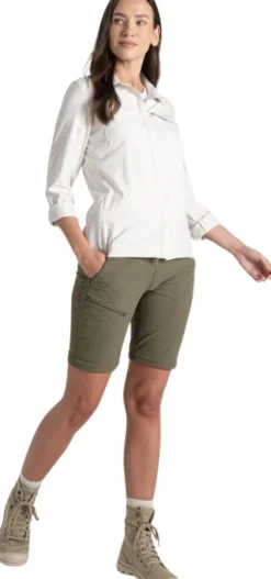 Craghoppers NosiLife Pro Convertible Trouser III naisten katkolahjehousut, Wild Olive| Shortsit