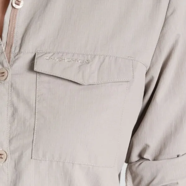 Craghoppers W's NosiLife Adventure Long Sleeved Shirt III Soft Mushroom| Hyönteissuojatut Vaatteet