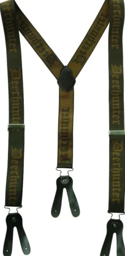 Deerhunter Logo henkselit nappikiinnityksellä, 130 cm, vihreä| Metsästysasusteet/Vyöt Ja Henkselit