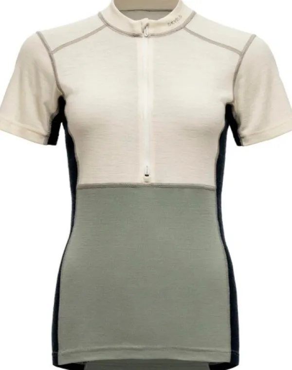 Devold Kerrastopaidat^Lauparen Merino 190 Zip Tee Woman Raw White/Fog/Ink