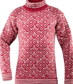 Devold Hupparit, Fleecet Ja Välipaidat^Svalbard Sweater High Neck Unisex Hindberry/Off White