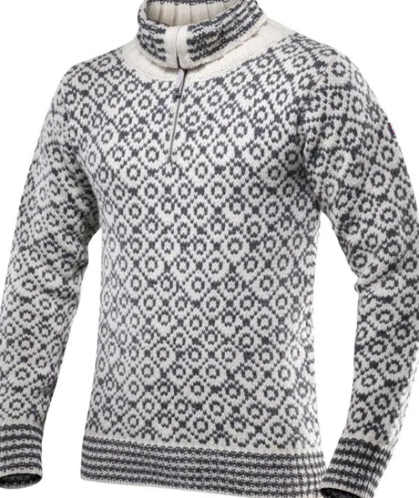 Devold Hupparit, Fleecet Ja Välipaidat^Svalbard Sweater Zip Neck Unisex Off White/Anthracite