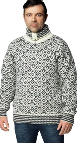 Devold Hupparit, Fleecet Ja Välipaidat^Svalbard Sweater Zip Neck Unisex Off White/Anthracite