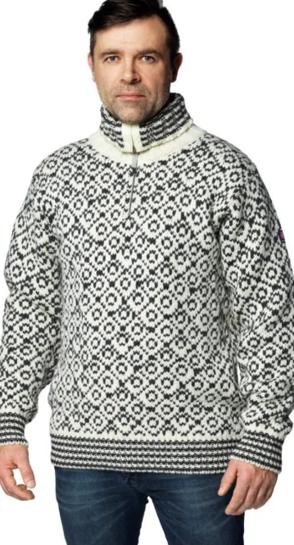 Devold Hupparit, Fleecet Ja Välipaidat^Svalbard Sweater Zip Neck Unisex Off White/Anthracite