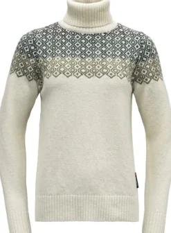 Devold Pitkähihaiset Paidat^Syvde Wool High Neck villapaita, valkoinen
