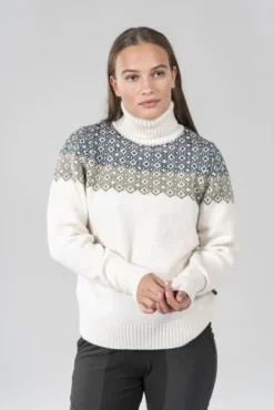 Devold Pitkähihaiset Paidat^Syvde Wool High Neck villapaita, valkoinen