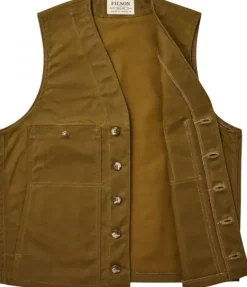 Filson Oil Tin Cloth Vest vahattu liivi, Dark Tan| Liivit