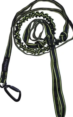 FinNero POWER talutushihna jousto-osiolla, musta/oranssi| Taluttimet