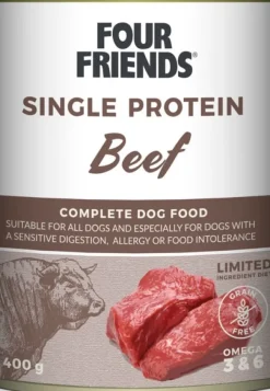 Four Friends Beef koiran märkäruoka nauta, 400 g| Koiran Märkäruoka