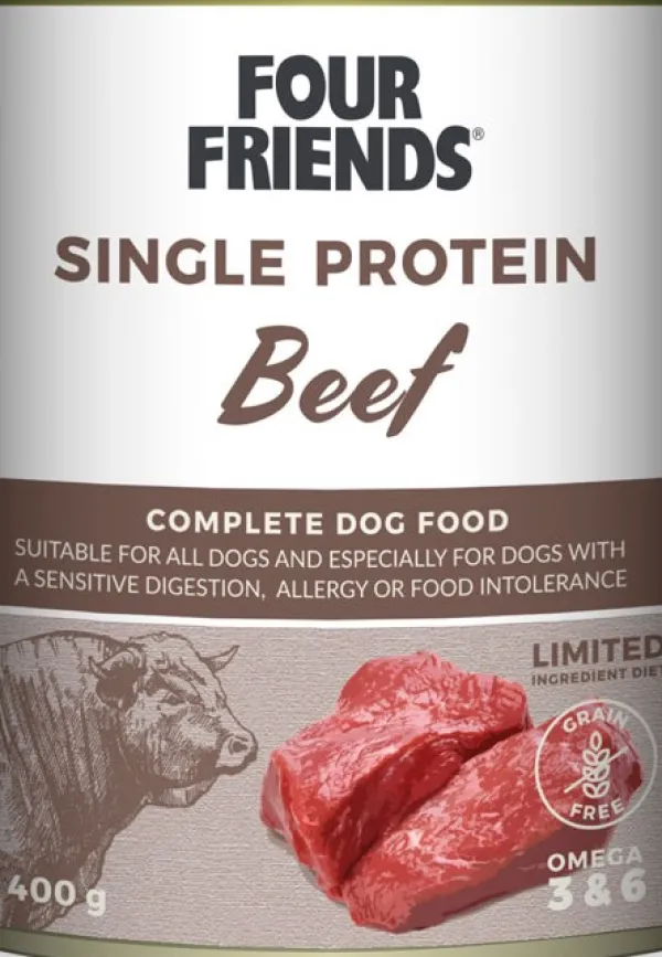 Four Friends Beef koiran märkäruoka nauta, 400 g| Koiran Märkäruoka