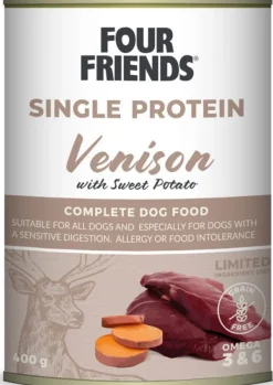 Four Friends Koiran Märkäruoka^Venison & SP koiran märkäruoka peura/bataatti, 400 g