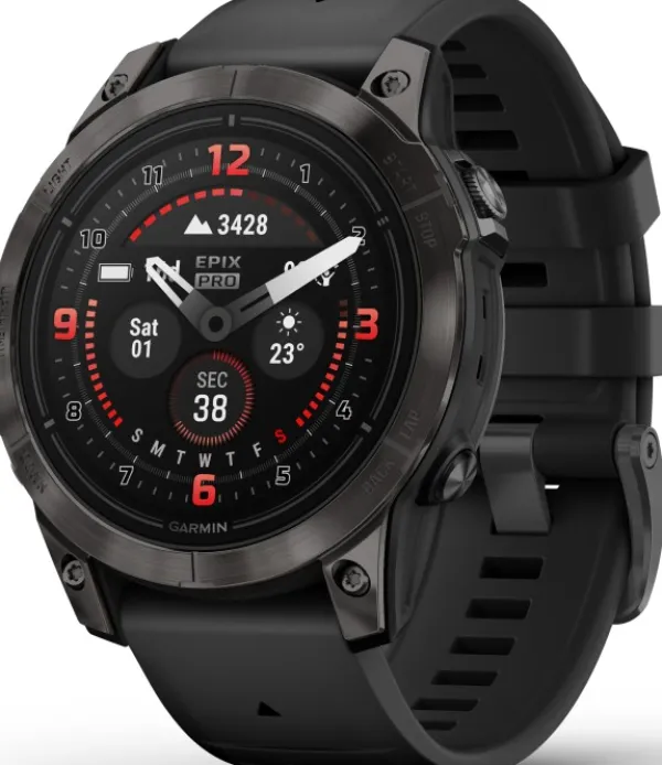 Garmin EPIX PRO (G2) 47mm Sapphire Carbon Grey DLC Titanium with Black Band| Äly- Ja Urheilukellot