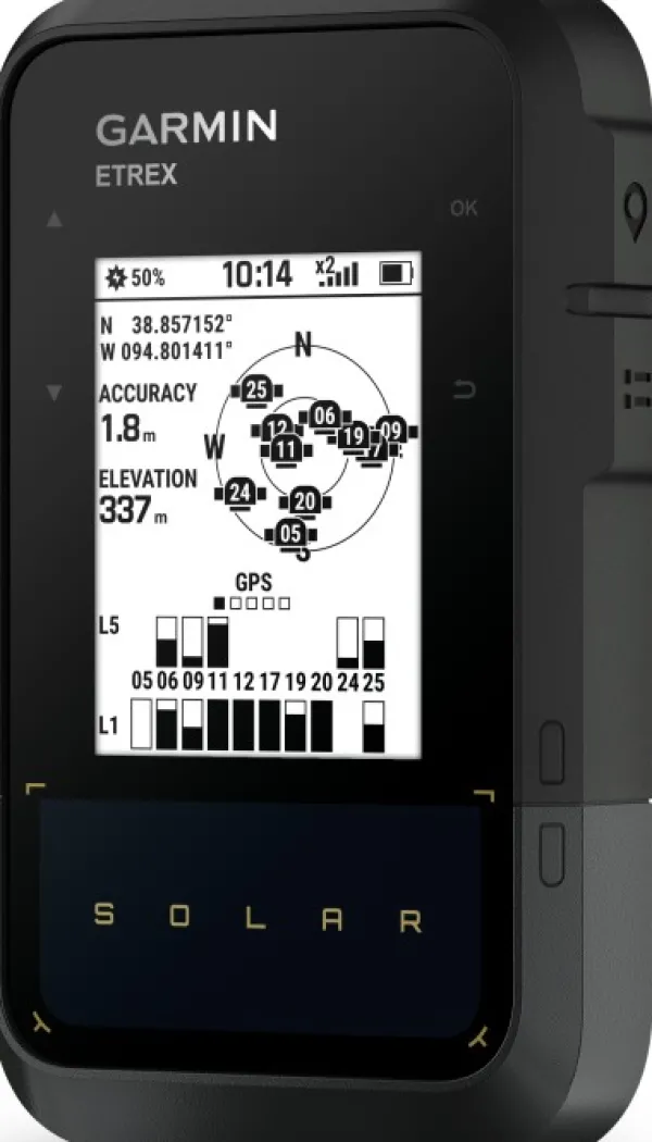 Garmin Gps-laitteet^eTrex Solar käsinavigaattori aurinkokennolatauksella