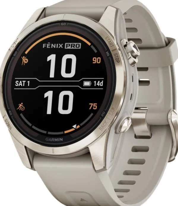Garmin Fenix 7S Pro Sapphire Solar Soft Gold with Light Sand Band| Äly- Ja Urheilukellot