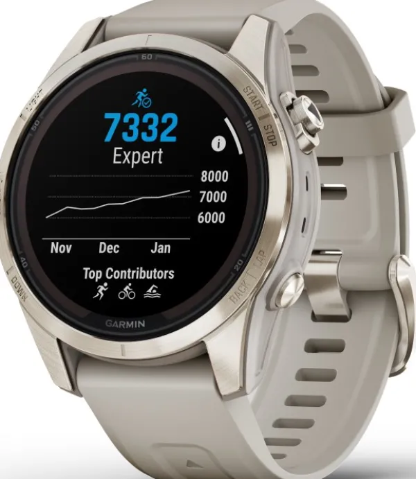 Garmin Fenix 7S Pro Sapphire Solar Soft Gold with Light Sand Band| Äly- Ja Urheilukellot