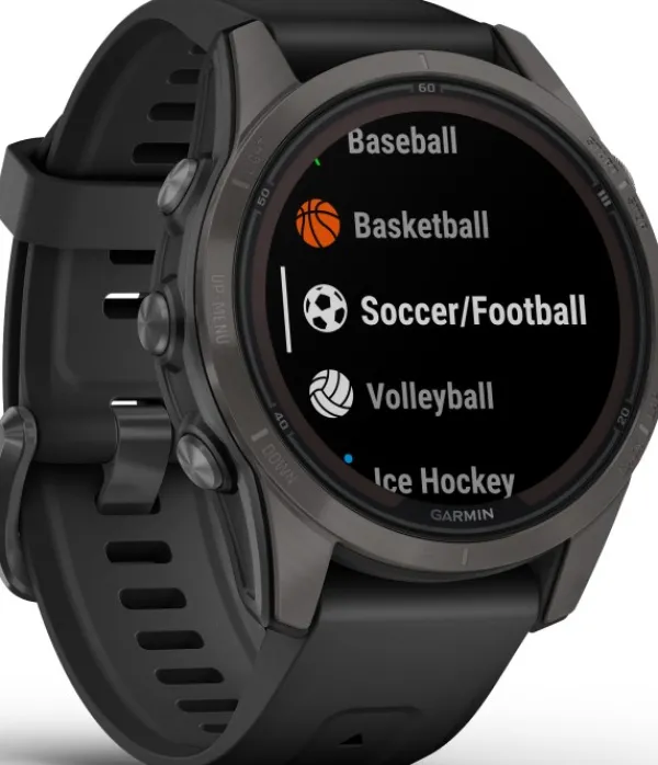 Garmin Fenix 7S Pro Sapphire Solar Carbon Grey DLC Titanium with Black Band| Äly- Ja Urheilukellot
