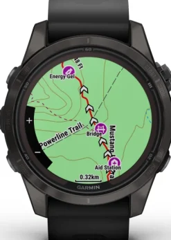 Garmin Fenix 7S Pro Sapphire Solar Carbon Grey DLC Titanium with Black Band| Äly- Ja Urheilukellot