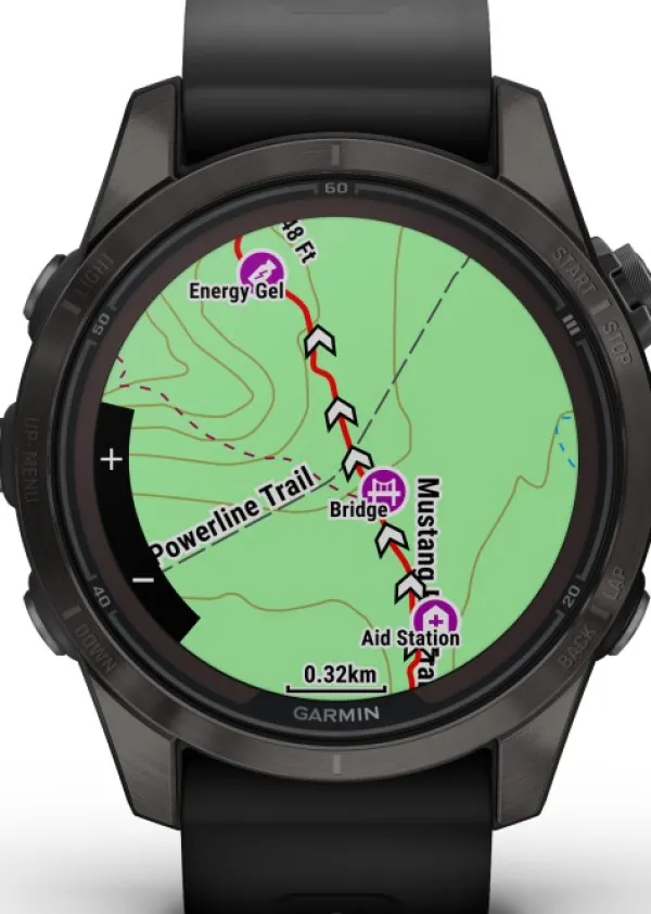 Garmin Fenix 7S Pro Sapphire Solar Carbon Grey DLC Titanium with Black Band| Äly- Ja Urheilukellot