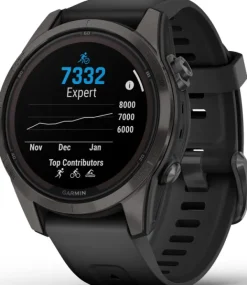 Garmin Fenix 7S Pro Sapphire Solar Carbon Grey DLC Titanium with Black Band| Äly- Ja Urheilukellot