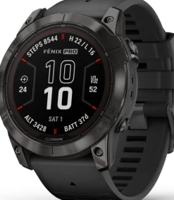 Garmin Äly- Ja Urheilukellot^Fenix 7X Pro Sapphire Solar Carbon Grey DLC Titanium with Black Band