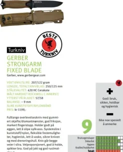 Gerber Metsästyspuukot^Strongarm Fixed Black Fine Edge GB