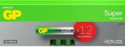 GP Batteries Paristot, Laturit Ja Vara-akut^GP Super Alkaline AAA-paristo, 24A/LR03, 12 kpl
