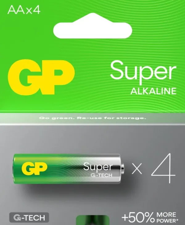 GP Batteries GP Super Alkaline AA-batteri, 15A/LR6, 4-pack| Paristot, Laturit Ja Vara-akut