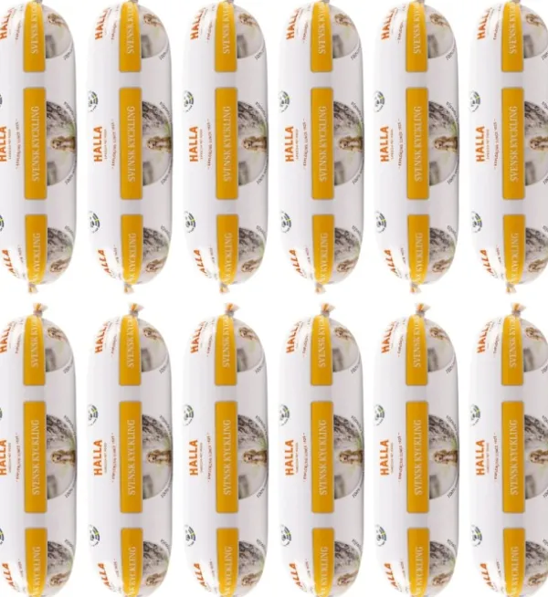 HALLA Koiran Märkäruoka^Svensk Kyckling Ångkokt 12 x 650 g