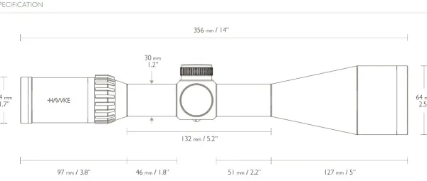 Hawke Kiikaritähtäimet^Endurance 30WA 3-12x56 LR Dot Valaistu