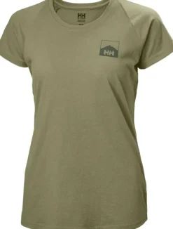 Helly Hansen Nord Graphic Drop naisten t-paita, vihreä| T-paidat Ja Pikeepaidat